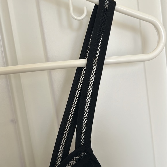 WHBM black mild V front ruffled tank with open strap detail. Size XS. - Picture 3 of 3